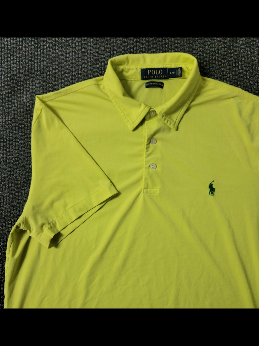 Polo Ralph Lauren Performance Polo Solid Bright Yellow Green Pony Men's Large